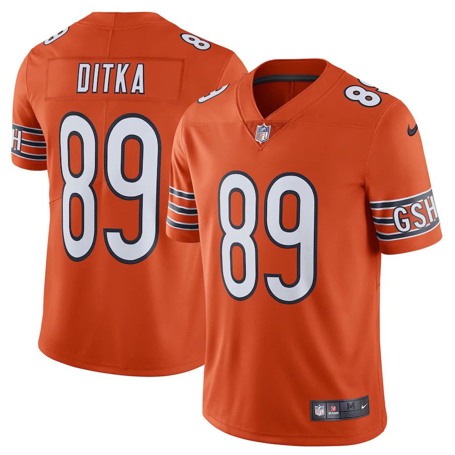 Men Chicago Bears #89 Mike Ditka Nike Orange Alternate Vapor Untouchable Limited Retired Player NFL Jersey.->chicago bears->NFL Jersey